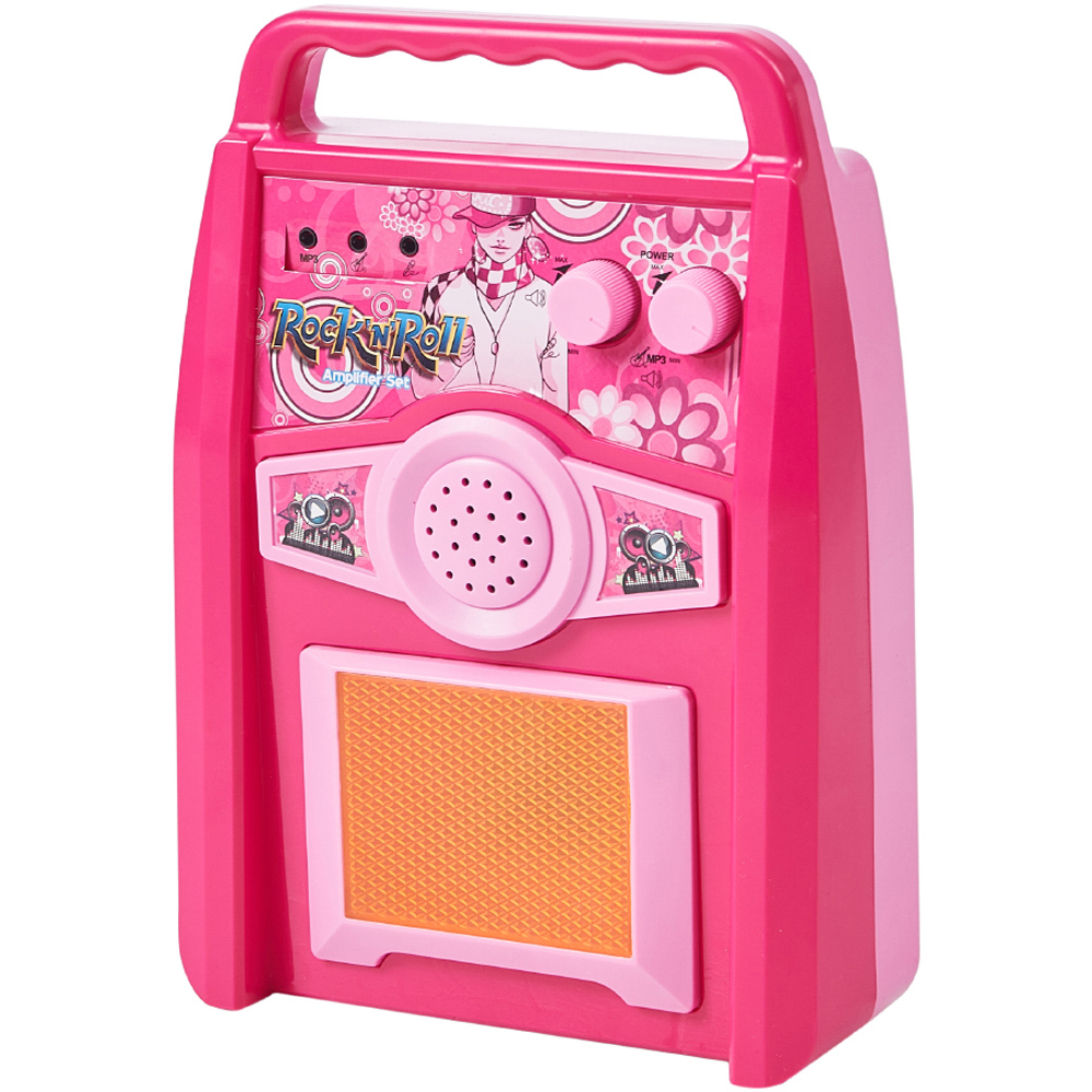 H&O Direct Kids Pink Electric Musical Toy Set with Guitar Microphone and Amplifier Image 2
