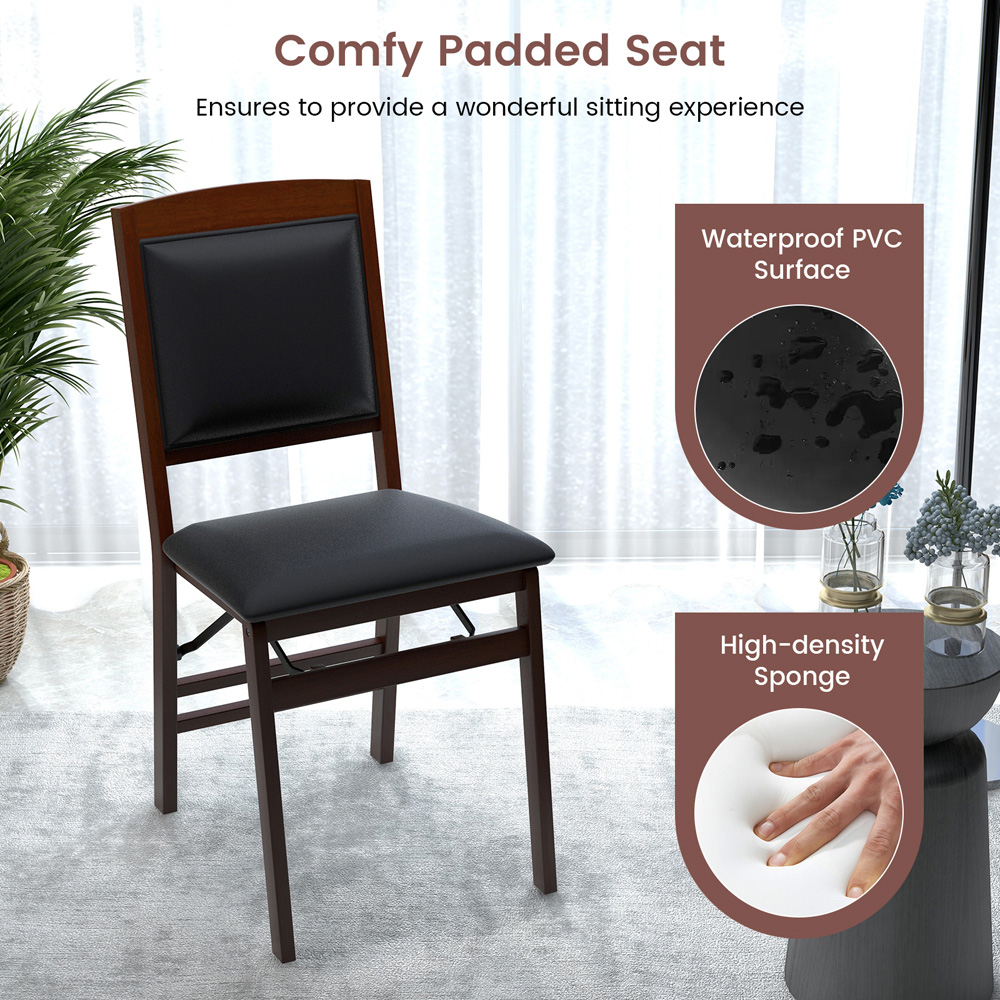 Costway Set of 2 Brown Dining Chair Image 6