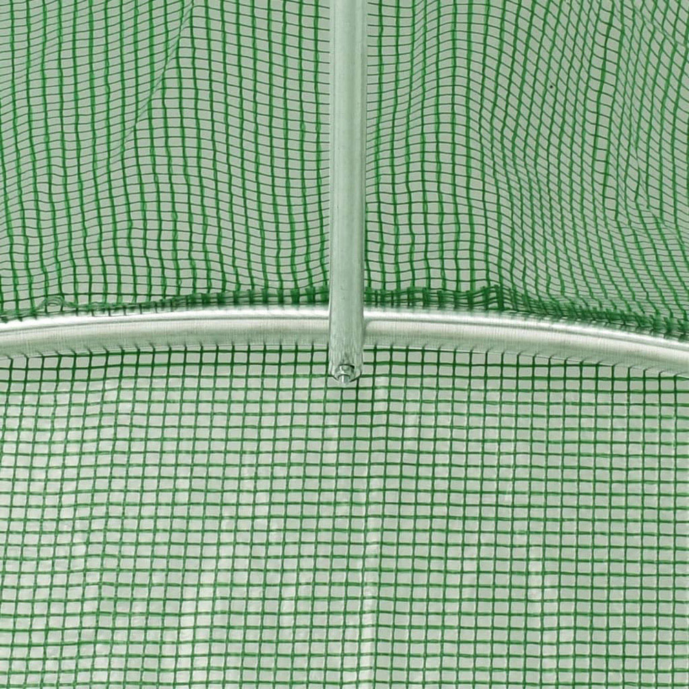 vidaXL Green Polyethylene Galvanised Steel Frame 45.9 x 6.5ft Greenhouse Image 5