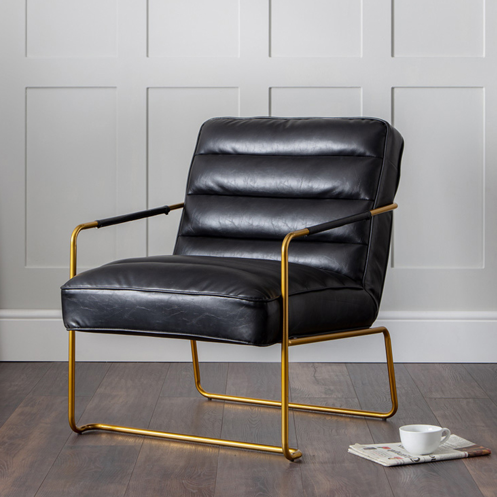 Julian Bowen Giorgio Black Leather Chair Image 1