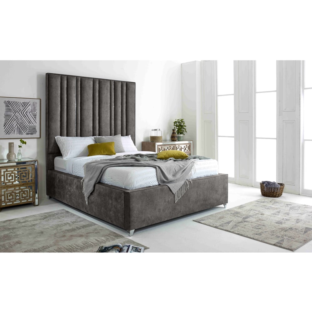 Eleganza Madrid Small Double Grey Oakland Fabric Bed Frame Image 5