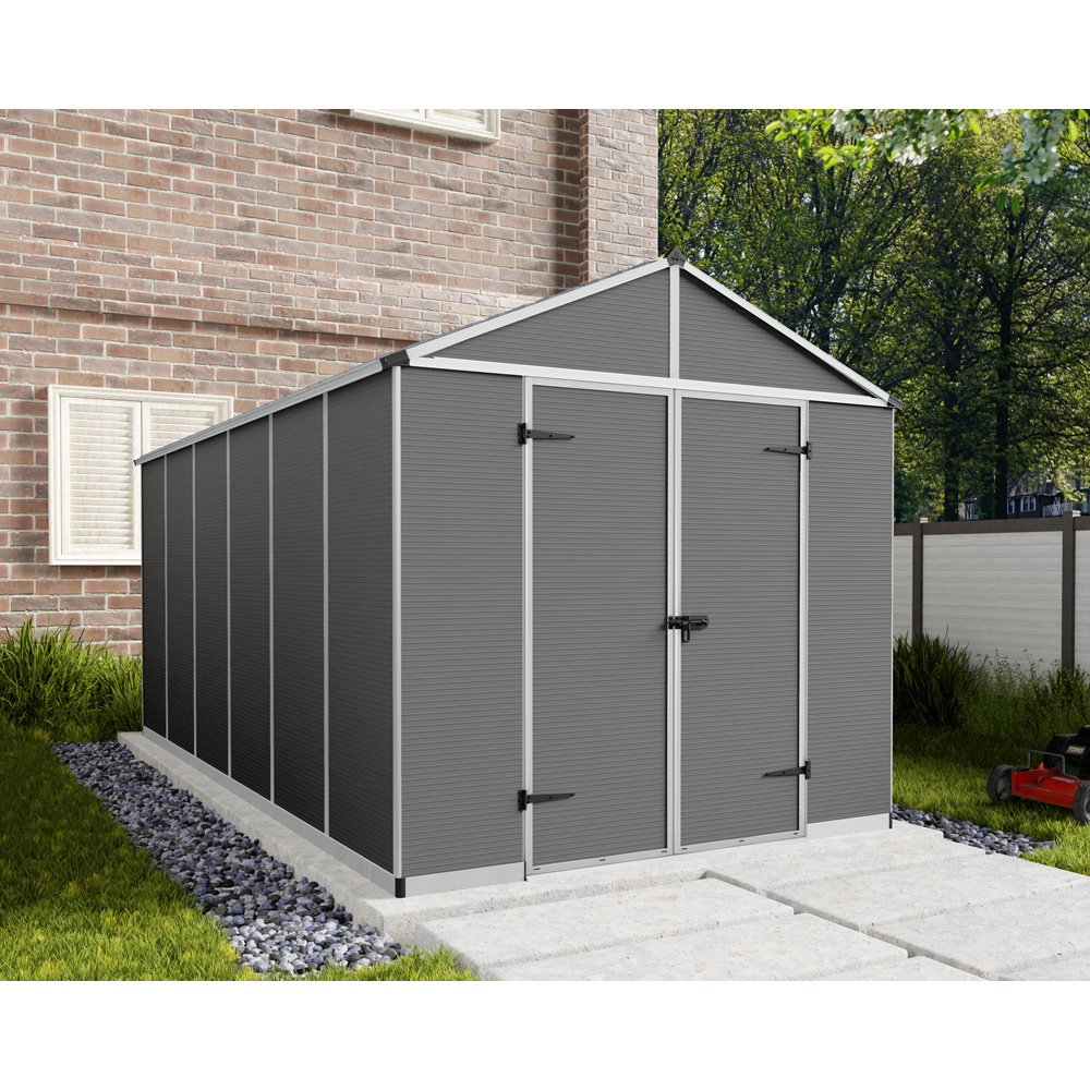 Palram Canopia Rubicon 8 x 15ft Dark Grey Garden Shed Image 2