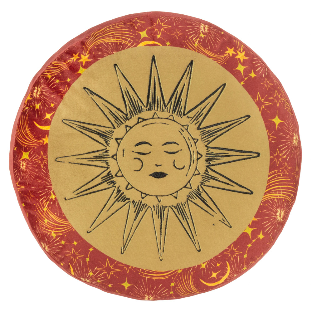 Furn Ethereal Sun Gold Dust and Rust Velvet Round Cushion Image 1