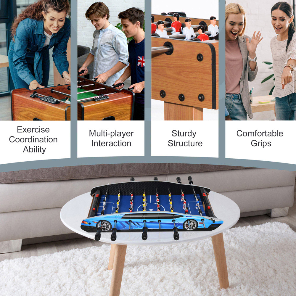 HOMCOM Portable Compact Indoor Competition Sized Foosball Table Image 5