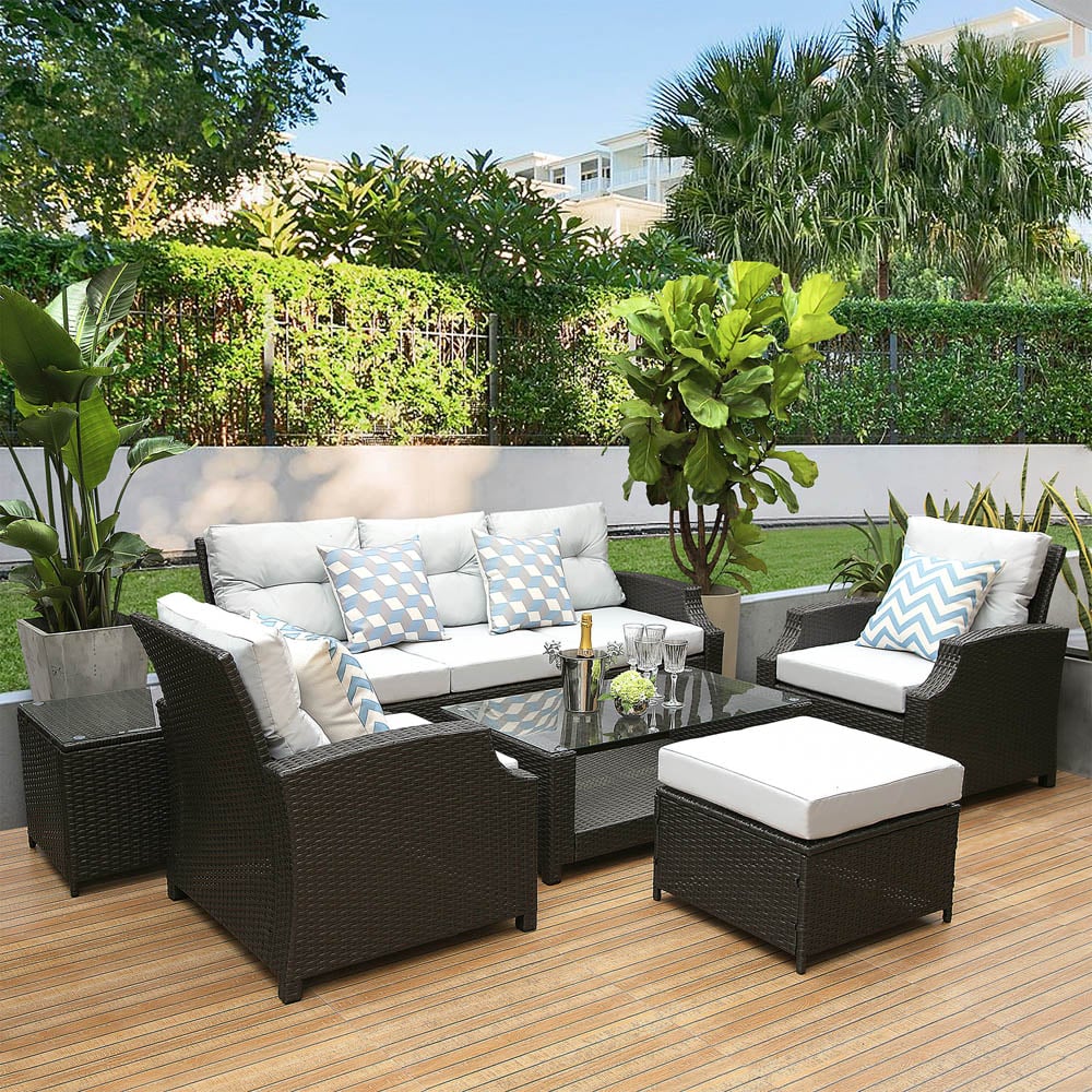 Furniture One 6 Seater Ratan Garden Dining Set Image 5