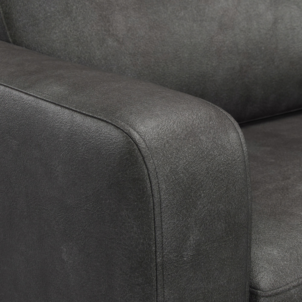 York 5 Seater Black Faux Leather Sofa Suite Image 5