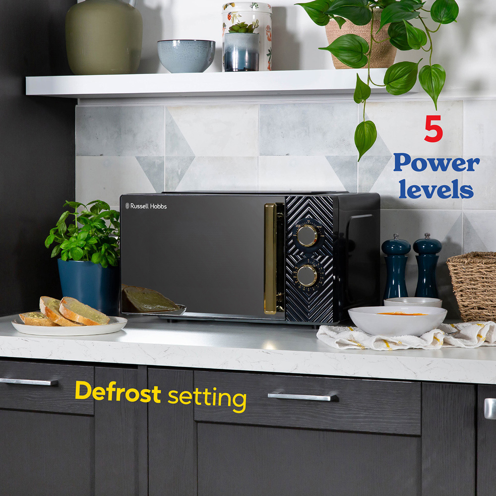 Russell Hobbs RHMM723B Black 17L Manual Groove Microwave 700W Image 5