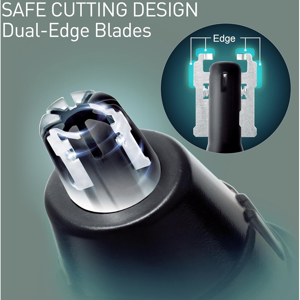 Panasonic ER-GN30 Silver and Black Wet and Dry Electric Nose Ear and Facial Hair Trimmer Image 4