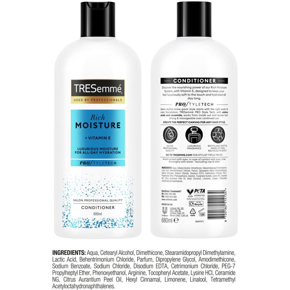 Tresemme Vitamin E All-Day Hydration Rich Moisture Conditioner 680 ml 3 Pack Image 6