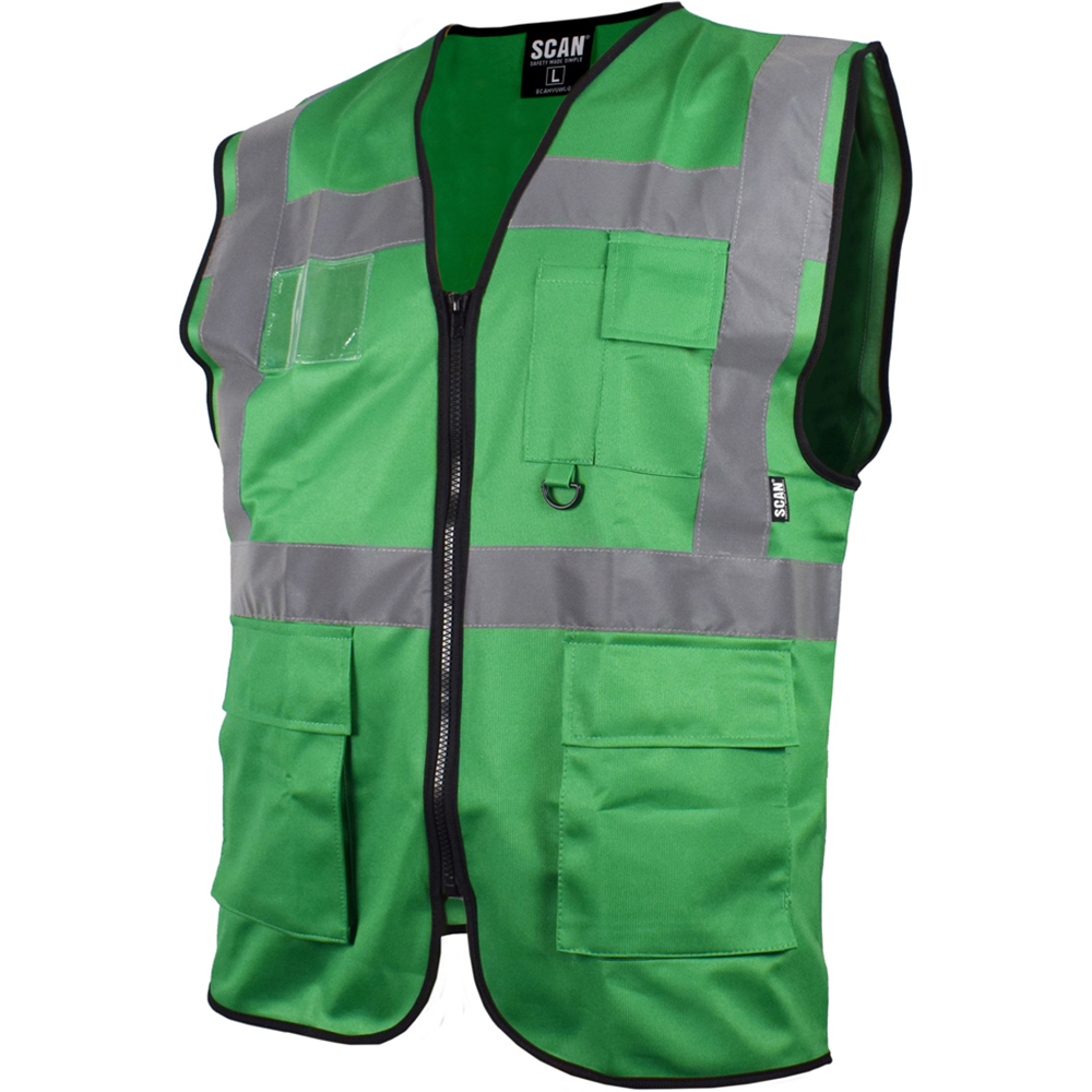 Scan Hi Visibility Utility Waistcoat Medium Green Image 1