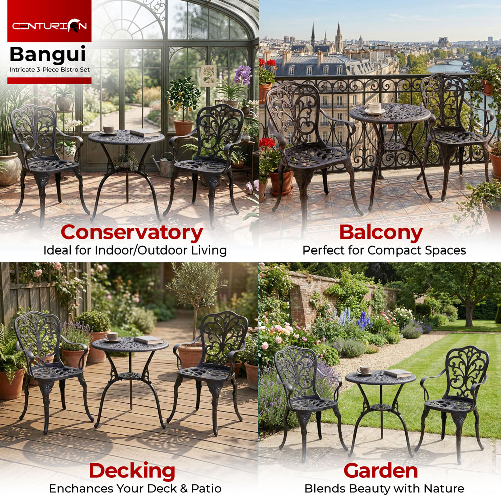 Centurion Supports Bangui 2 Seater Bistro Set Black Image 5