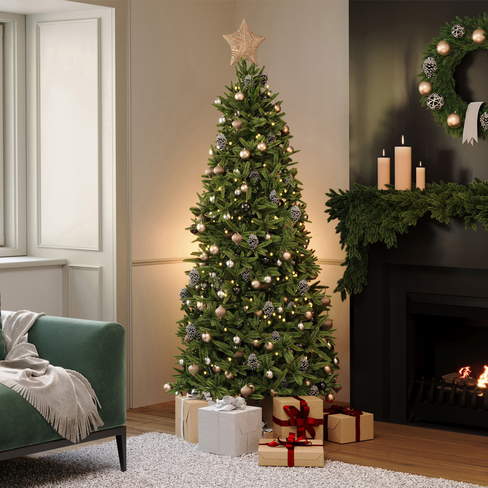 Charles Bentley Luxury Slimline Hinged Artificial Christmas Tree 6.9ft Image 2