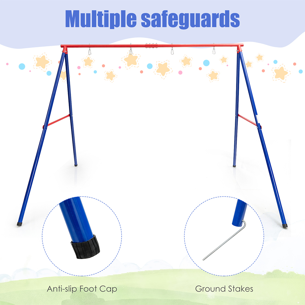 Costway Red and Blue Large Metal Swing Stand Image 7