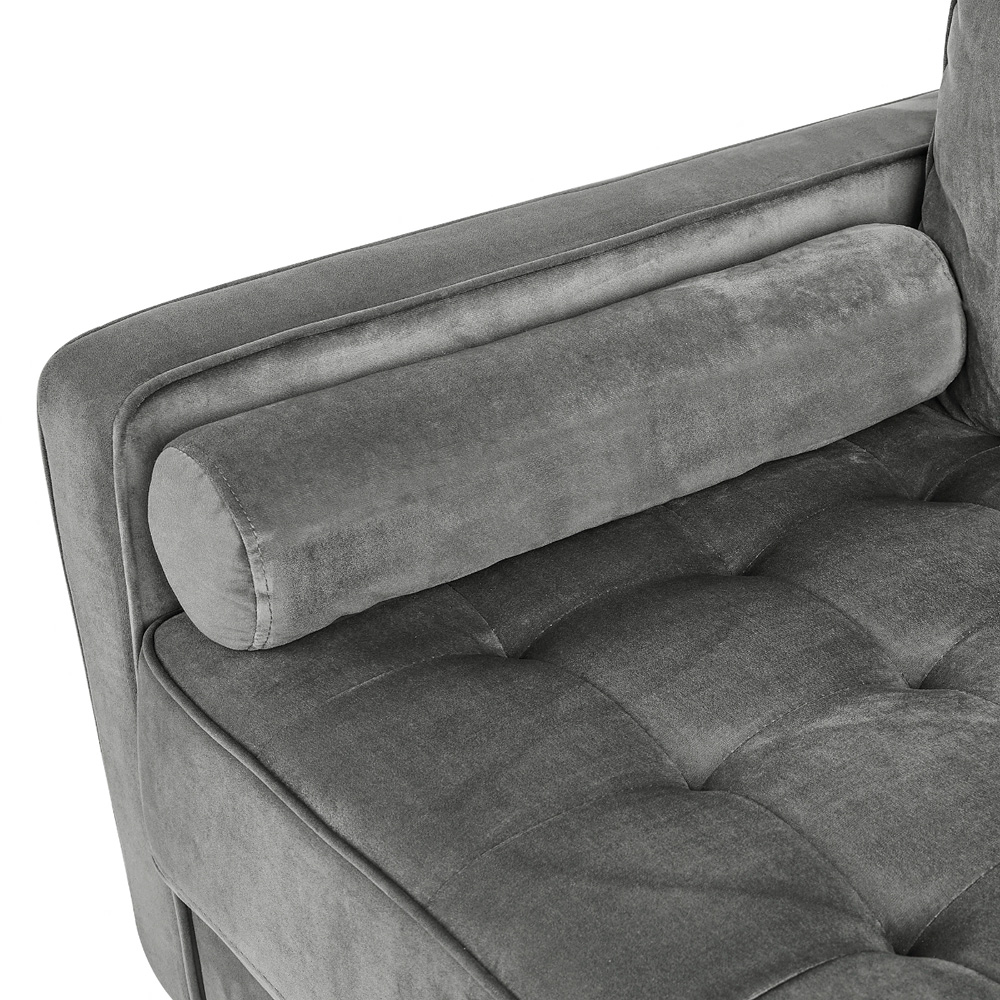 Home Detail Edward 2 Seater Grey Velvet Sofa Image 7