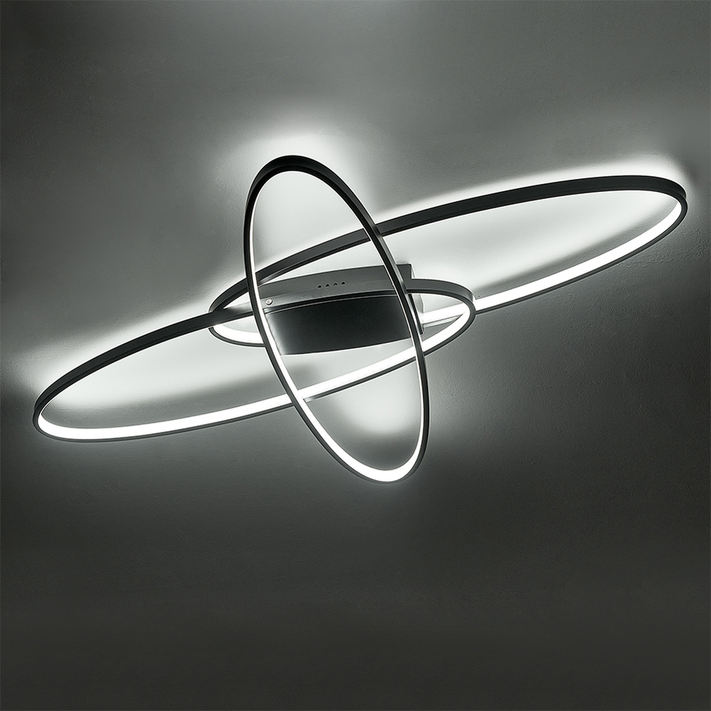 Living and Home Black Cross Unique Oval Ceiling Light Image 5