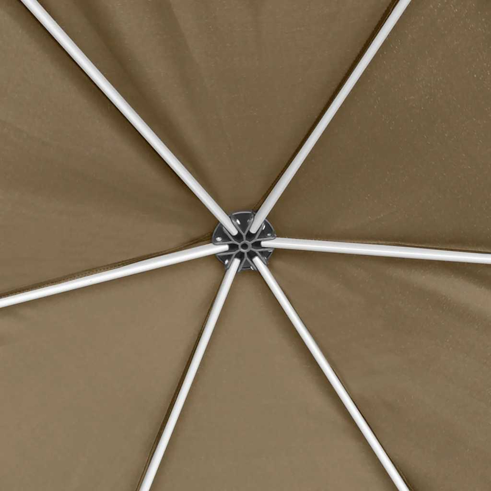 vidaXL 3.6 x 3.1m Taupe Hexagonal Marquee Pop Up Gazebo Party Tent Image 7