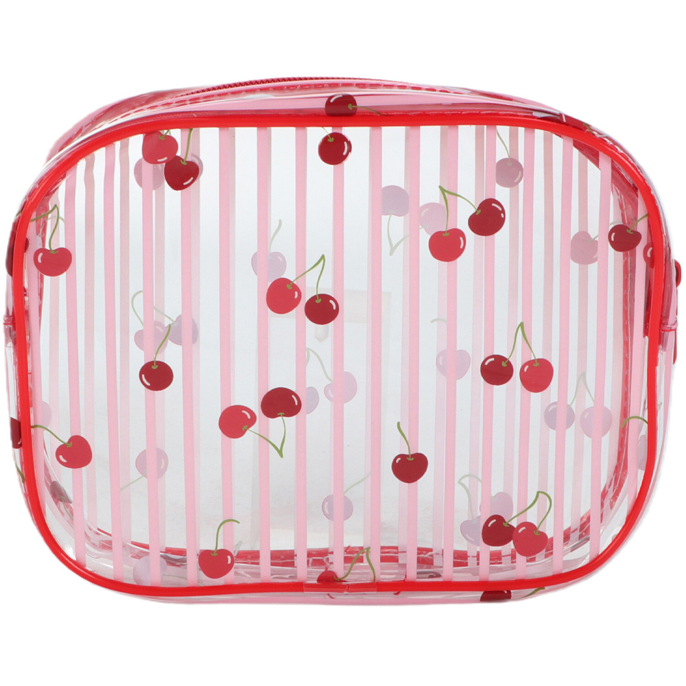 Pack of 3 Cherry Clear Wash Travel Bags Image 4