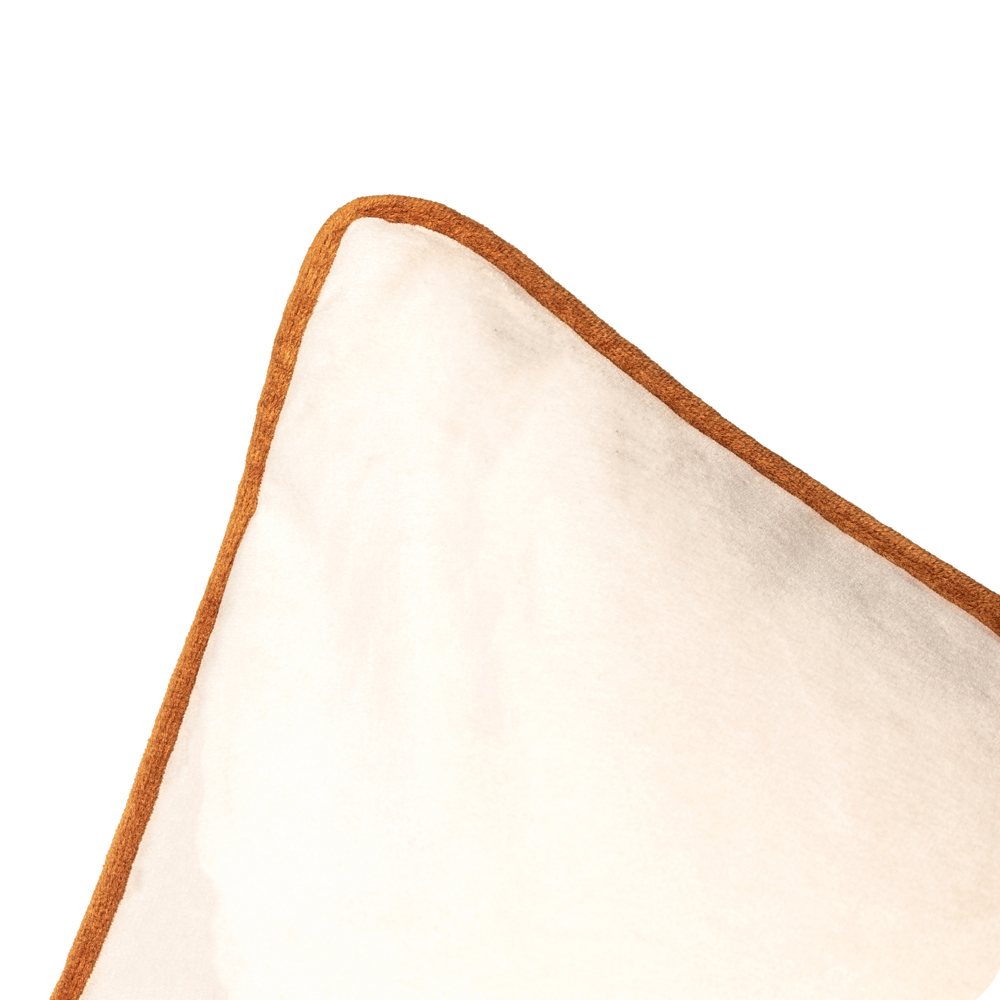 Furn Meridian Ecru and Ginger Velvet Cushion 45 x 45cm Image 4