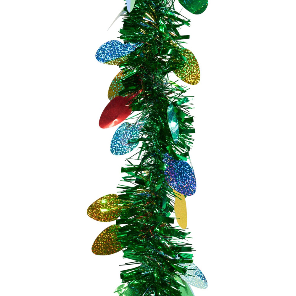 Retro Bulb Multi Coloured Tinsel Image 2