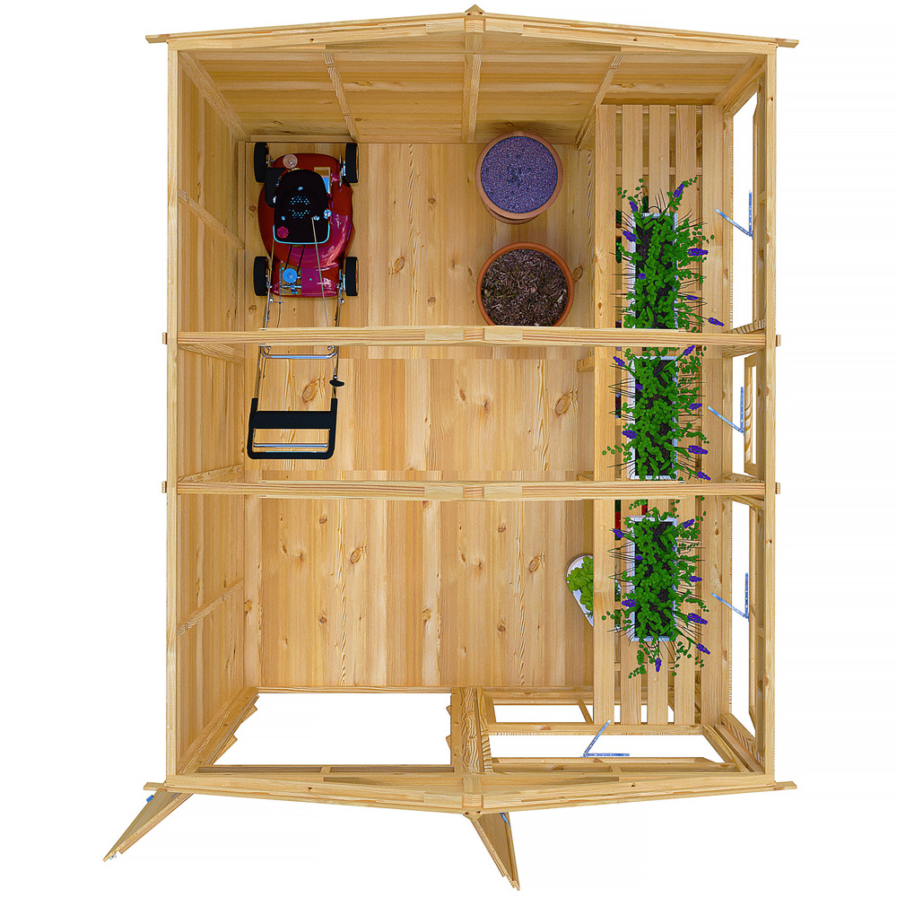 Shire GB Sun Hut 8 x 10ft Garden Shed with Bench Image 4