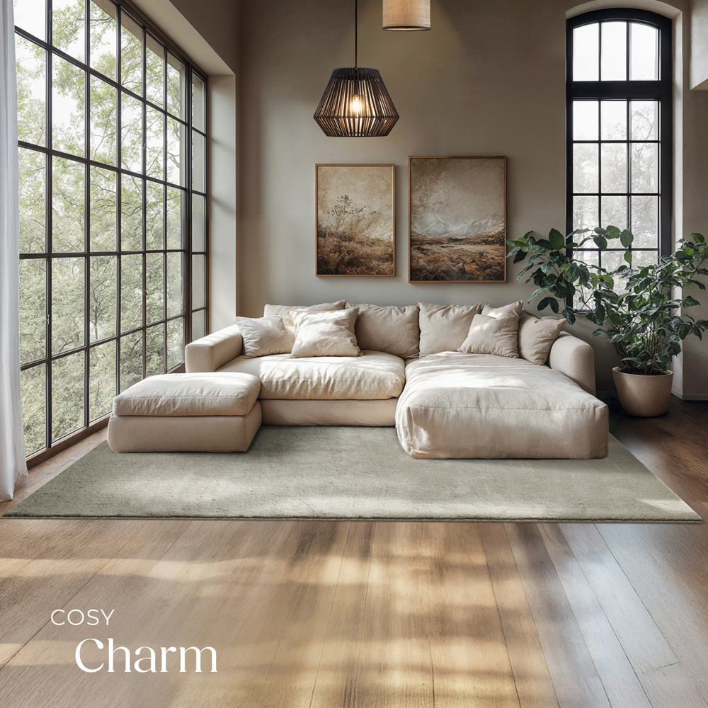 tectake Zonelle Sand Short Pile Ultra Soft Rug 230 x 160cm Image 3