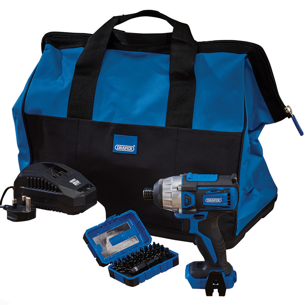 Draper D20 2 Piece Fix N Go Kit with Batteries Charger and Bag Image 2
