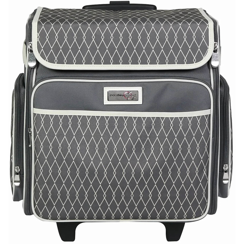 Everything Mary EVM6362-11 Grey and Cream Collapsible Craft Trolley Bag 40 x 22 x 38cm Image 2