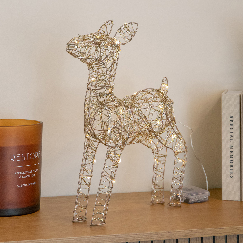 Samuel Alexander Gold Twist LED Light Up Baby Reindeer Christmas Decoration 38cm Image 4