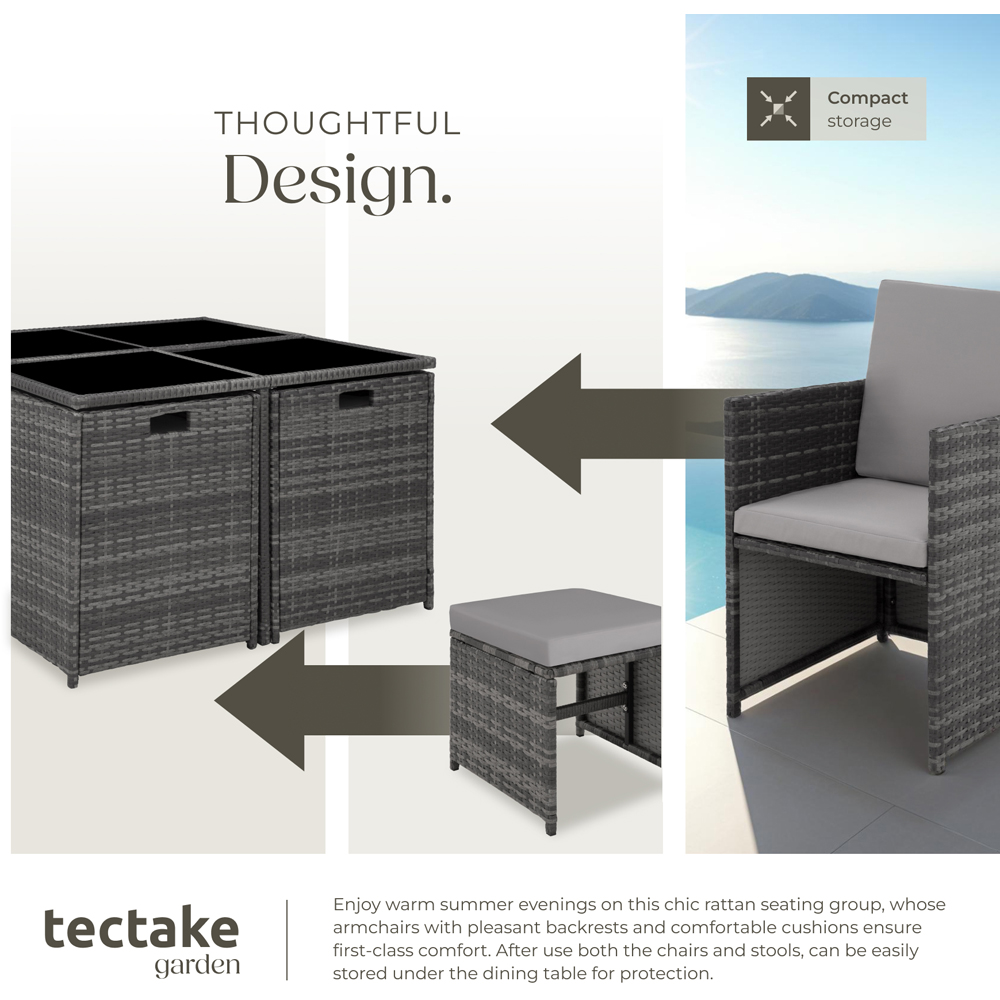 tectake Bilbao 8 Seater Garden Dining Table Set Grey Image 4