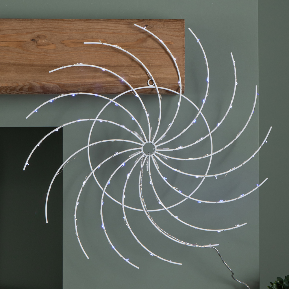 Samuel Alexander White LED Light Up Christmas Catherine Wheel Decoration Image 4