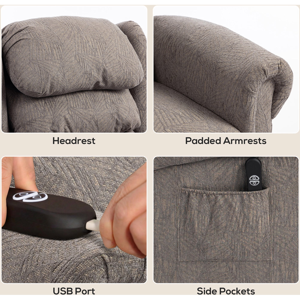 Portland Dark Grey Electric Power Lift Recliner Armchair with Remote Image 7
