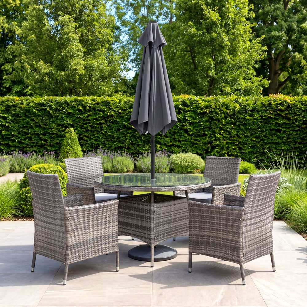 Charles Bentley Grey Metal Crank Parasol 2m Image 8