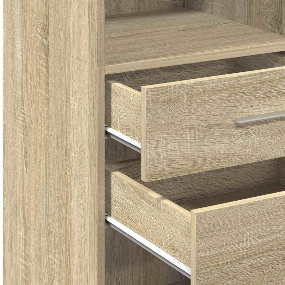 vidaXL 2 Drawer 3 Shelf Sonoma Oak Tall Highboard Image 8