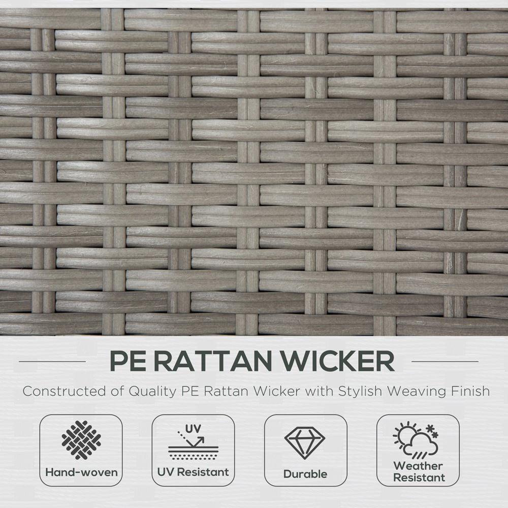 Outsunny 4 Seater Grey Rattan Corner Lounge Set Image 4