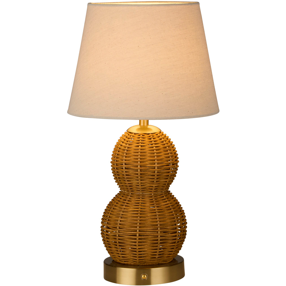 Lighting Collection Tusk Natural Rattan Rechargeable LED Table Lamp Image 3