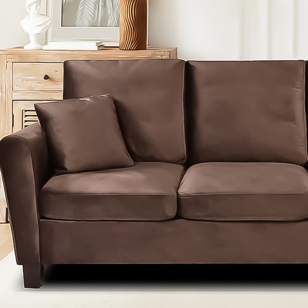 Brooklyn 3 Seater Brown Brushed Velvet Sofa Image 2