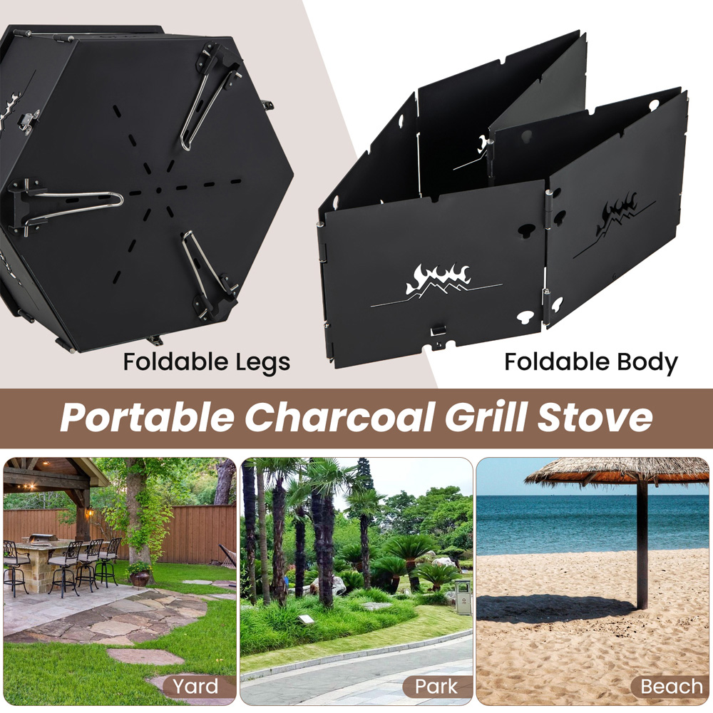 Costway Portable Charcoal Grill Stove Image 7