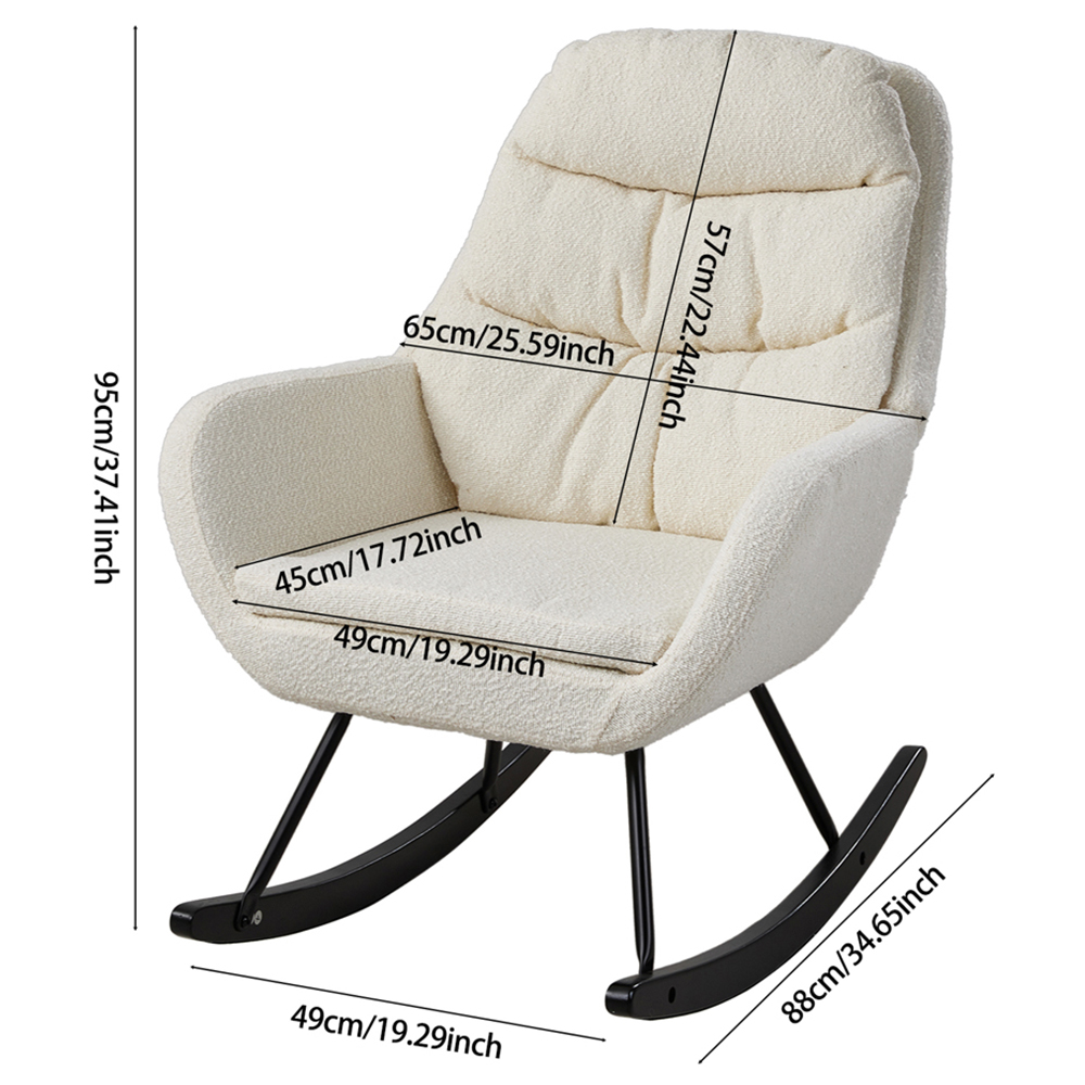H&O Direct Modern Upholstered Rocking Chair Image 8