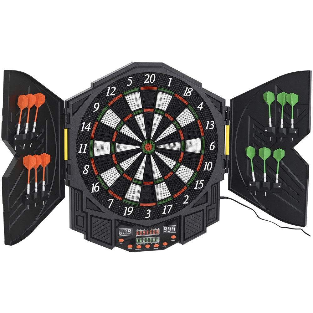 HOMCOM 24 Darts LED Electronic Dartboard Set with 27 Games and 216 Variations Image 1