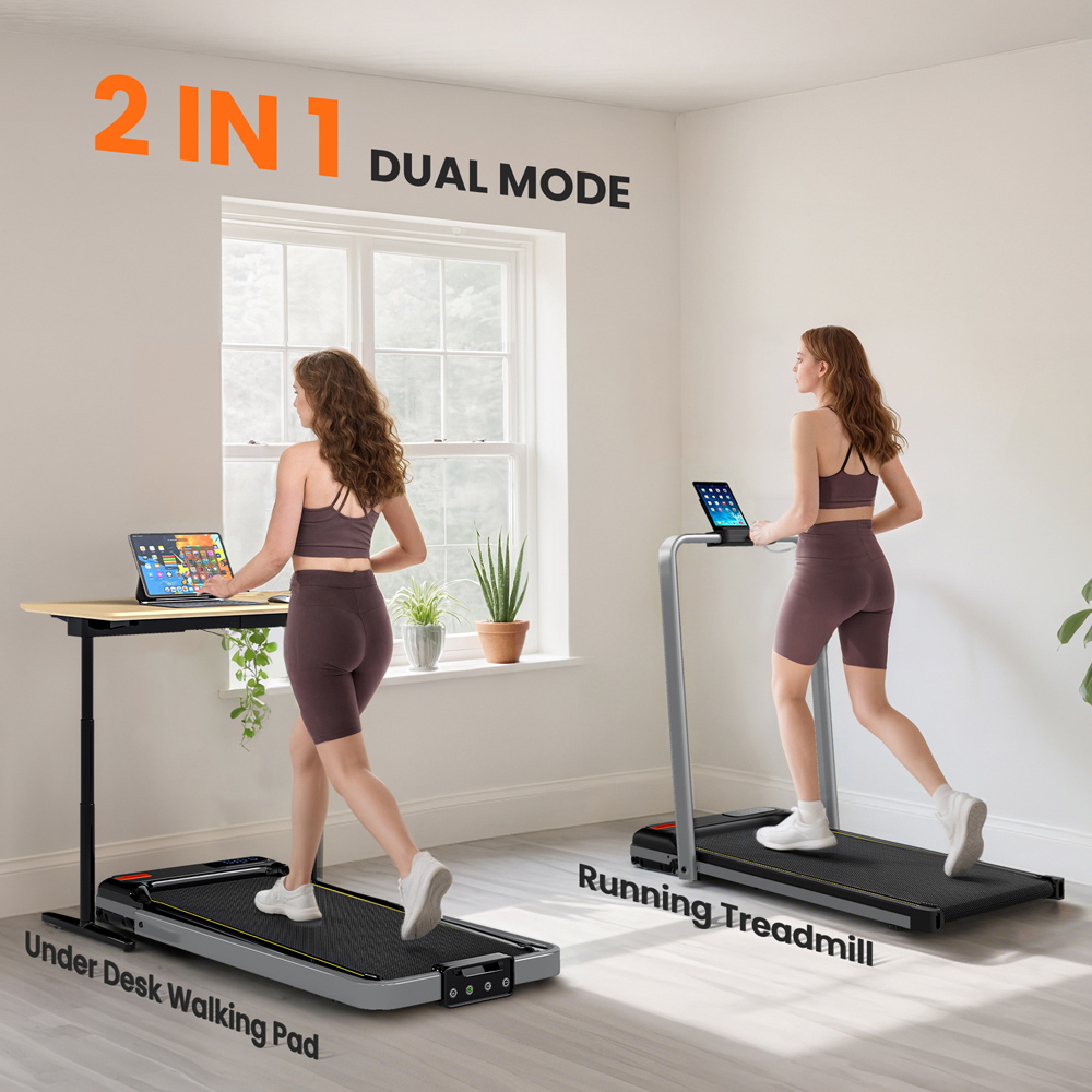 SPORTNOW Silver Tone Foldable Treadmill with Incline Image 5