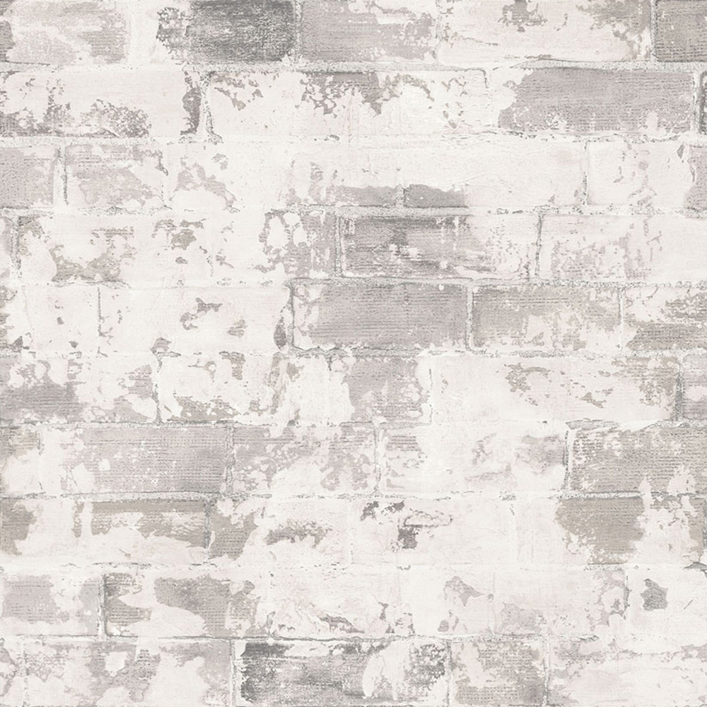 Galerie Organic Textures Distressed Brick Beige Grey Wallpaper Image 1