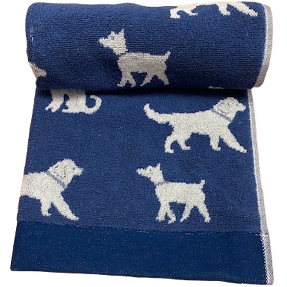 Bellissimo Dog Navy Turkish Cotton Bath Towel Image 1