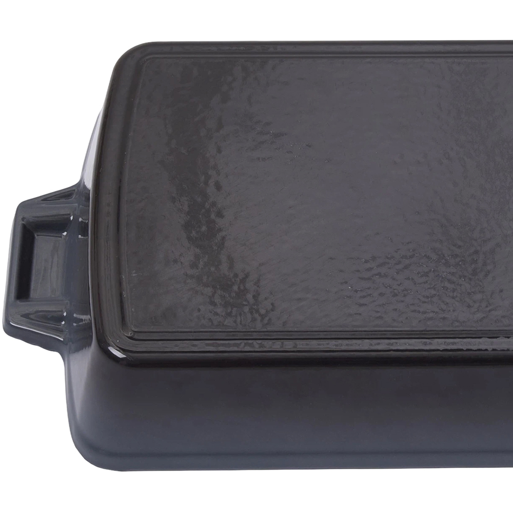Living and Home 3.7L Grey Enamelled Cast Iron Rectangular Baking Dish Image 4