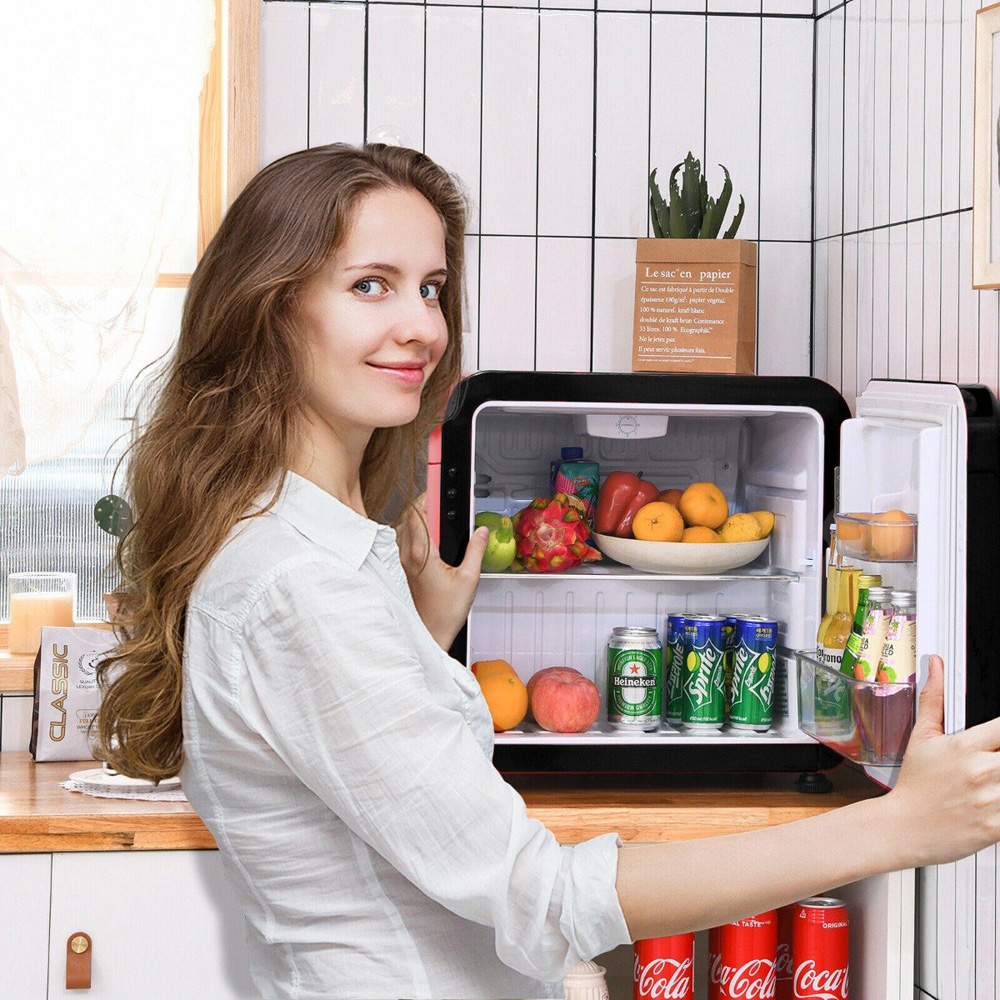 Costway Black 45L Compact Refrigerator with Reversible Door Image 3