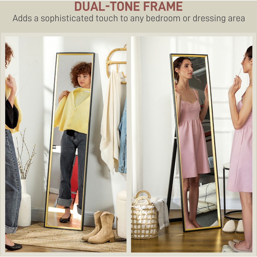 Portland Black Full Length Mirror 157 x 37cm Image 6