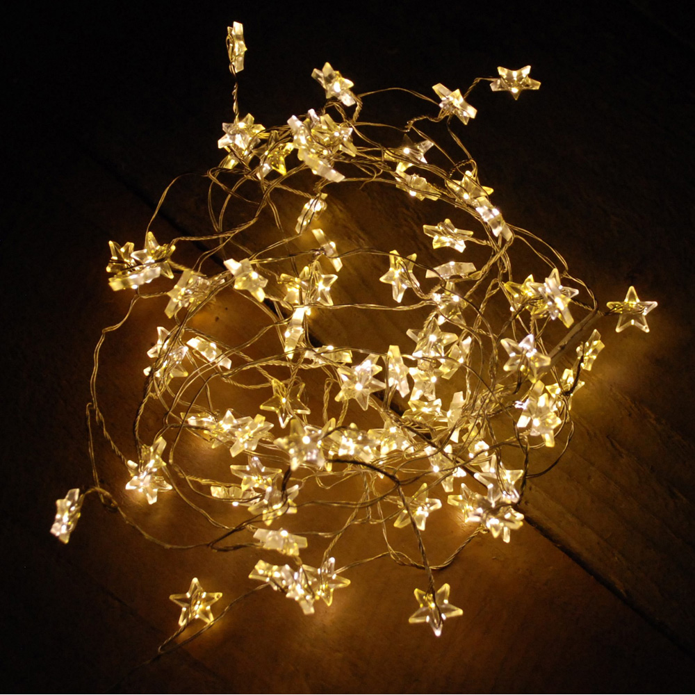 Samuel Alexander 80 Warm White Star-Shaped Christmas Cluster Light 2m Image 2