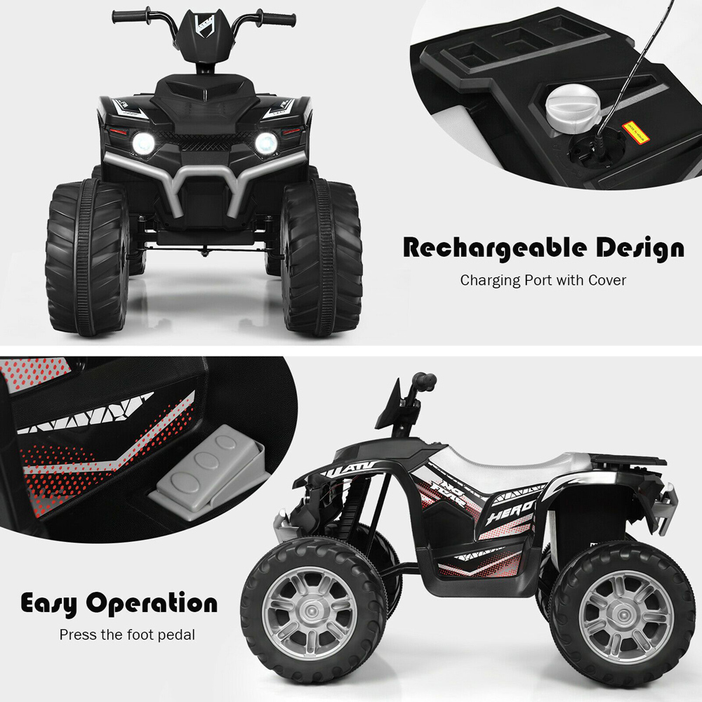Costway Black Kids Ride On ATV Quad Bike Image 3