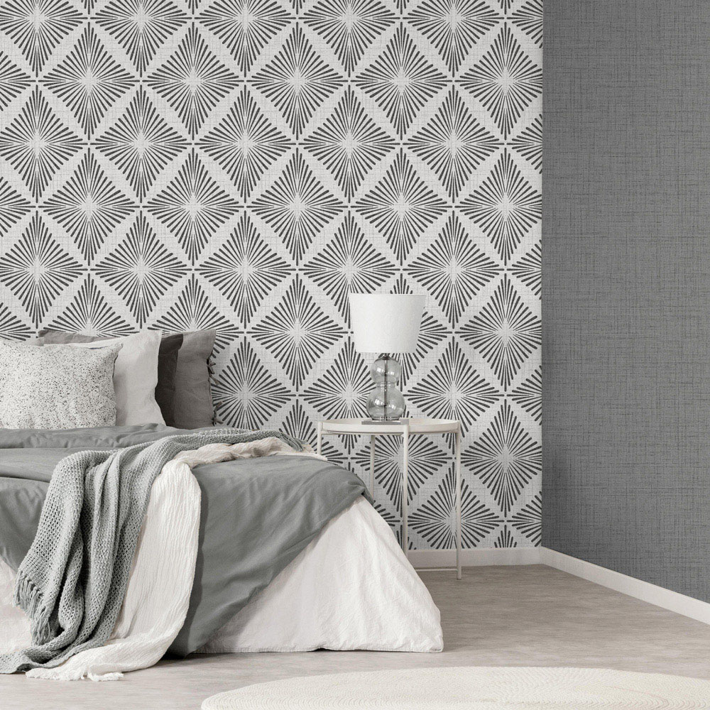 Fine Décor Denver Textured Grey Vinyl Wallpaper Image 2