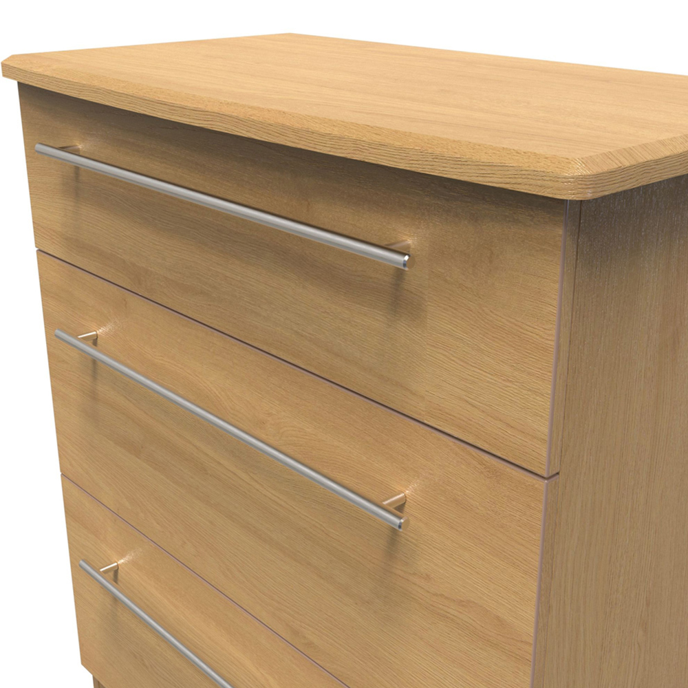 Crowndale Sherwood 3 Drawer Oak Deep Chest of Drawers Image 5