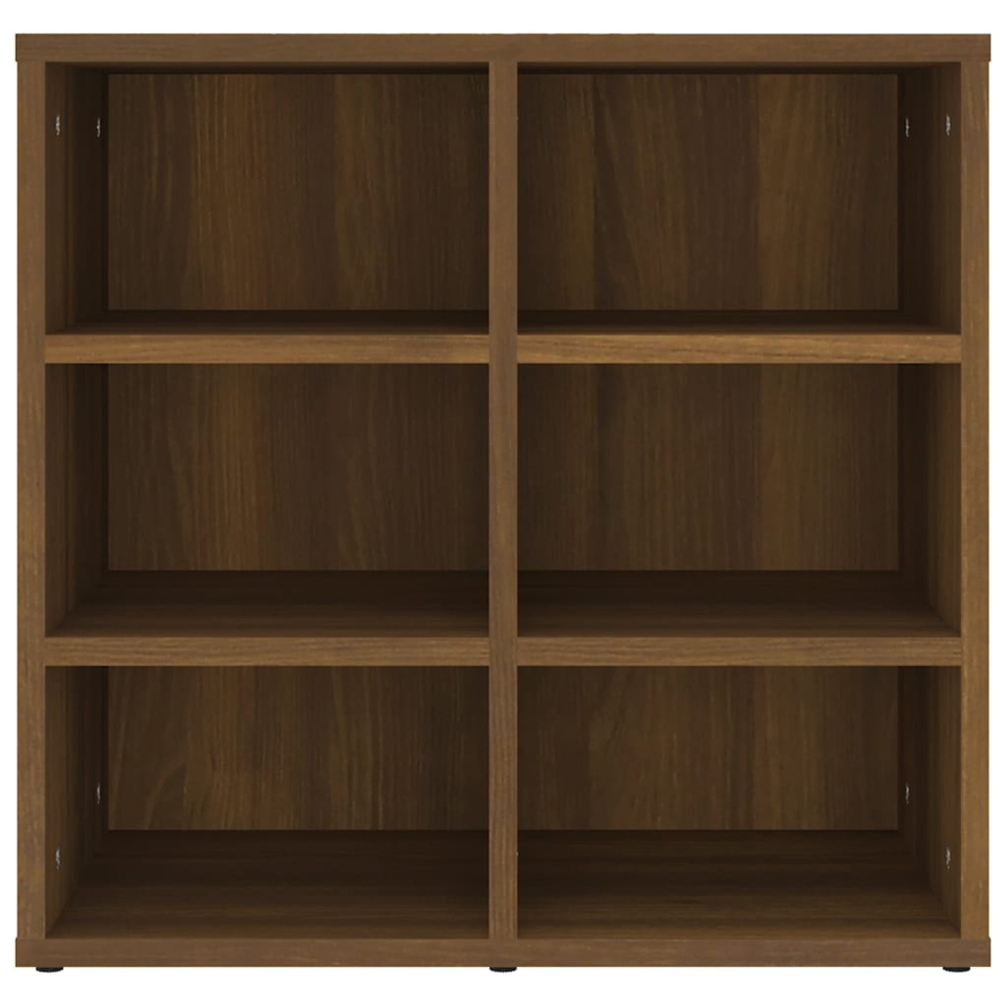 vidaXL 6 Open Shelf Brown Oak Shoe Storage Cabinet Image 4